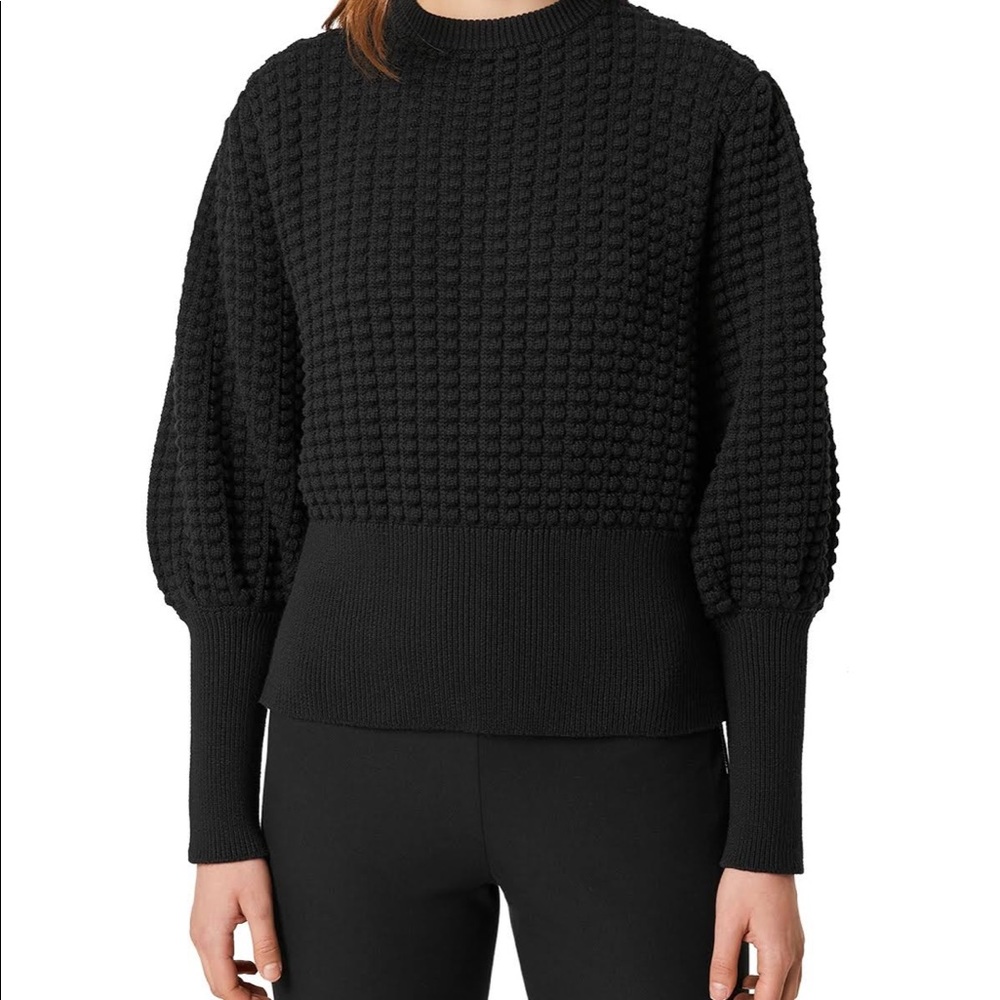 French Connection Mozart Balloon Sleeve Sweater in Black